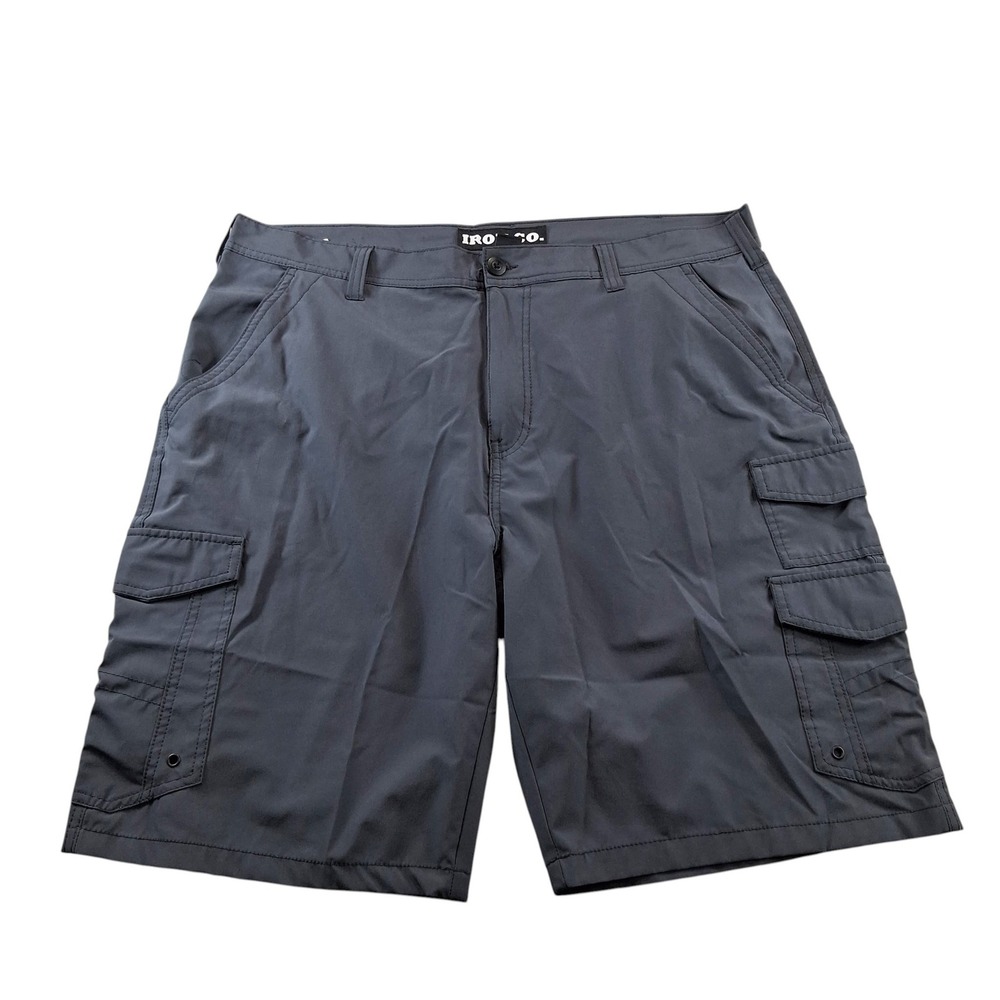Iron Co‎ Mens Cargo Shorts 40 Gray Casual Stretch Utility Pockets Lightweight